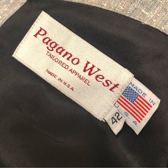 Pagano West gray western sport coat blazer suit cowboy vintage - Picture 2 of 11